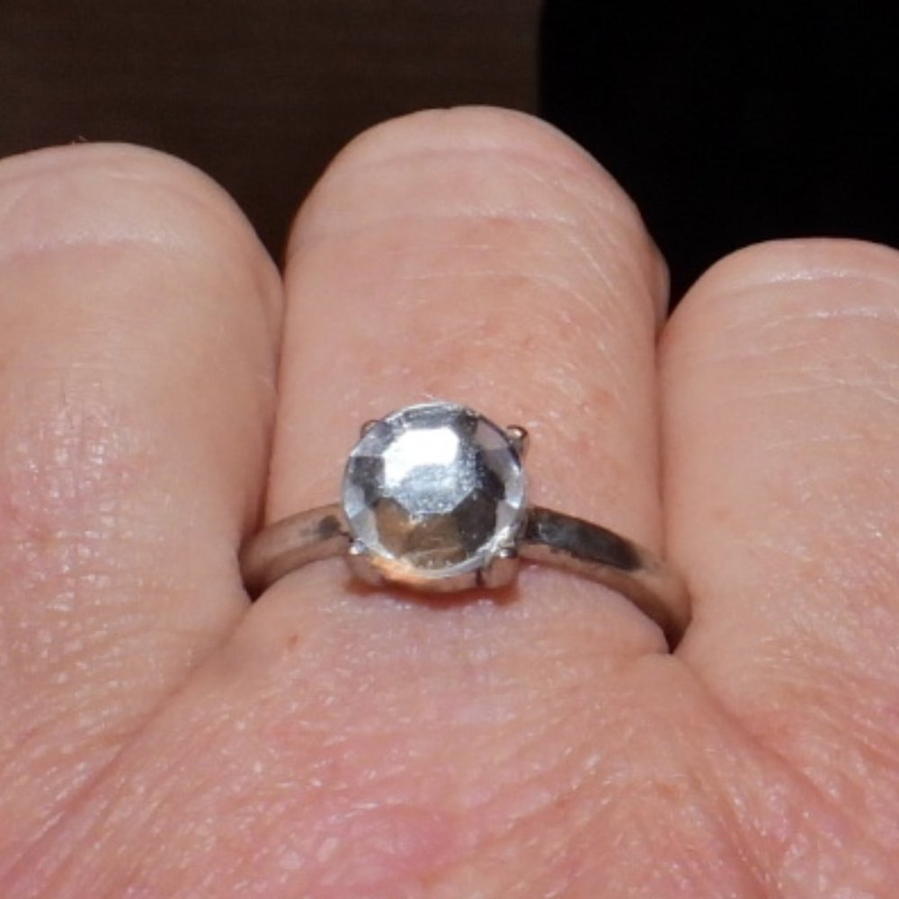 Cute Faux Diamond Cocktail Ring Size 7